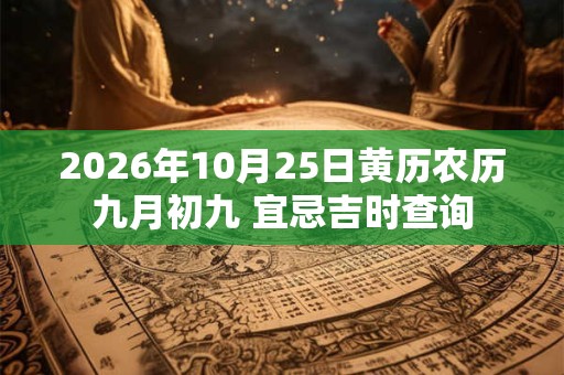 2026年10月25日黄历农历九月初九 宜忌吉时查询 2026年10月25日黄历农历九月初九 宜忌吉时查询