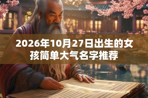 2026年10月27日出生的女孩简单大气名字推荐