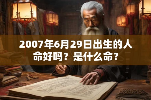 2007年6月29日出生的人命好吗?是什么命? 2007年6月29日出生的人命好吗?是什么命?