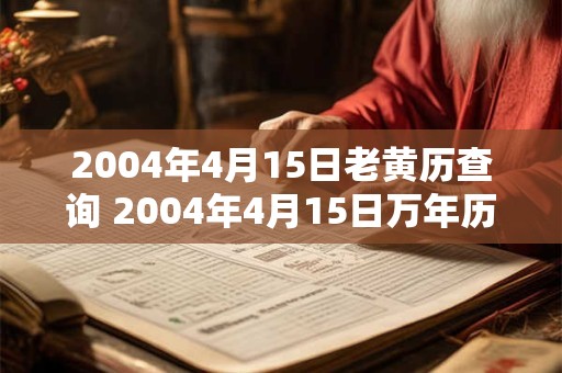 2004年4月15日老黄历查询 2004年4月15日万年历黄道吉日 2004年4月15日老黄历查询 2004年4月15日万年历黄道吉日