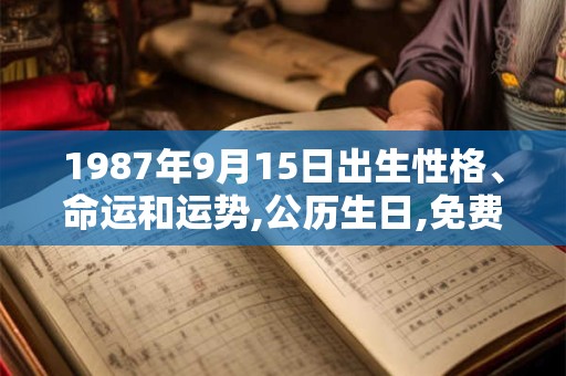 1987年9月15日出生性格、命运和运势,公历生日,免费算命 1987年9月15日出生性格、命运和运势,公历生日,免费算命