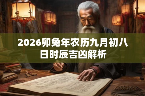 2026卯兔年农历九月初八日时辰吉凶解析