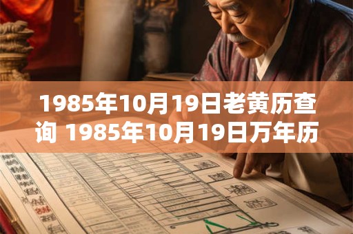 1985年10月19日老黄历查询 1985年10月19日万年历黄道吉日