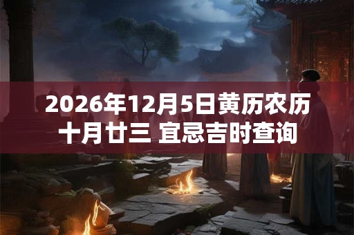2026年12月5日黄历农历十月廿三 宜忌吉时查询