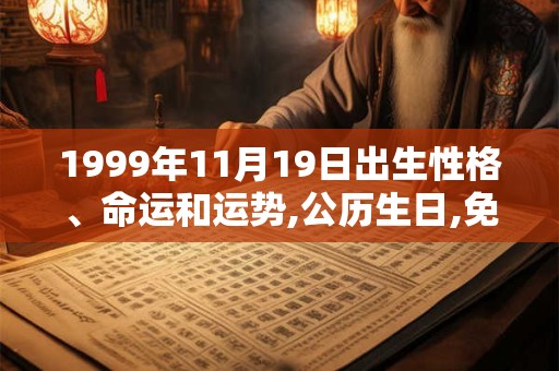 1999年11月19日出生性格、命运和运势,公历生日,免费算命 1999年11月19日出生性格、命运和运势,公历生日,免费算命