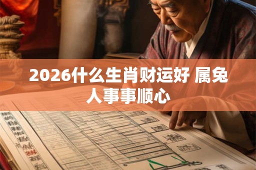 2026什么生肖财运好 属兔人事事顺心