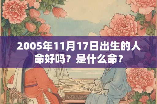 2005年11月17日出生的人命好吗？是什么命？