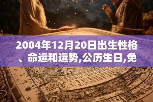 2004年12月20日出生性格、命运和运势,公历生日,免费算命