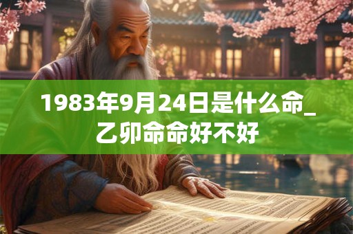 1983年9月24日是什么命_乙卯命命好不好