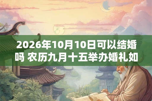2026年10月10日可以结婚吗 农历九月十五举办婚礼如何