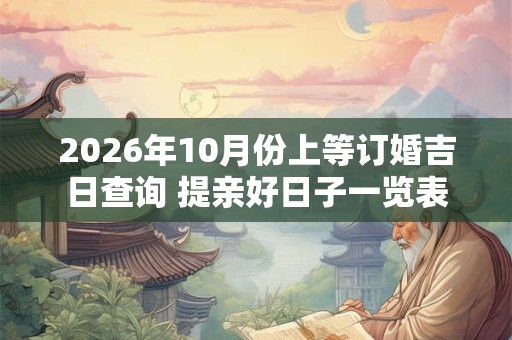 2026年10月份上等订婚吉日查询 提亲好日子一览表