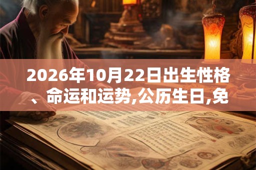 2026年10月22日出生性格、命运和运势,公历生日,免费算命