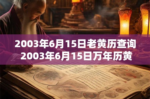 2003年6月15日老黄历查询 2003年6月15日万年历黄道吉日