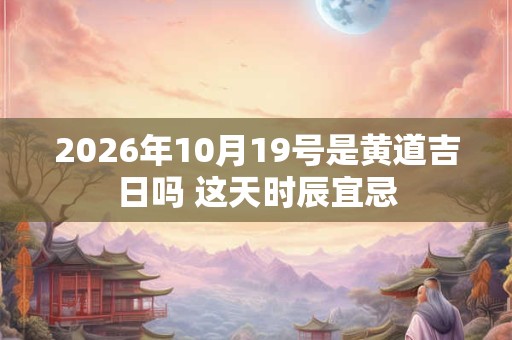 2026年10月19号是黄道吉日吗 这天时辰宜忌
