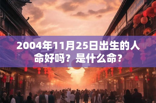 2004年11月25日出生的人命好吗？是什么命？