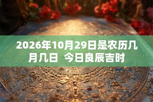 2026年10月29日是农历几月几日  今日良辰吉时