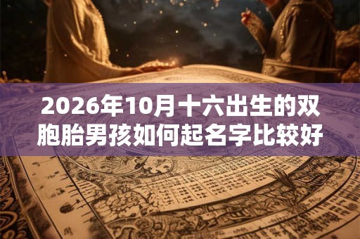 2026年10月十六出生的双胞胎男孩如何起名字比较好，五行属什么？