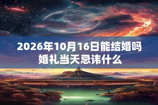 2026年10月16日能结婚吗 婚礼当天忌讳什么