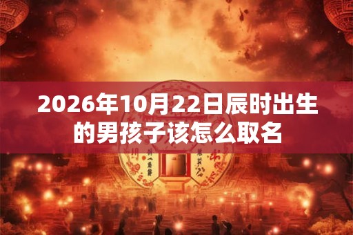 2026年10月22日辰时出生的男孩子该怎么取名