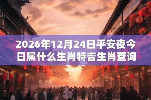 2026年12月24日平安夜今日属什么生肖特吉生肖查询