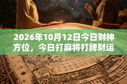 2026年10月12日今日财神方位，今日打麻将打牌财运方位