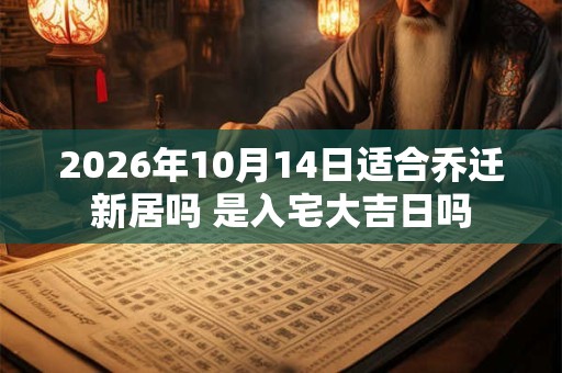 2026年10月14日适合乔迁新居吗 是入宅大吉日吗