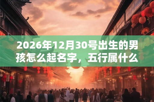 2026年12月30号出生的男孩怎么起名字，五行属什么