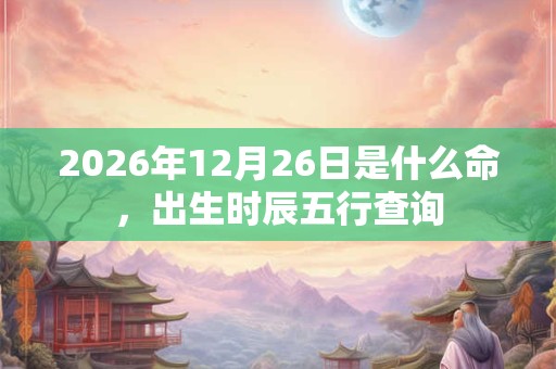 2026年12月26日是什么命,出生时辰五行查询 2026年12月26日是什么命,出生时辰五行查询
