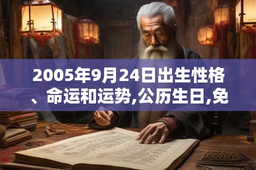 2005年9月24日出生性格、命运和运势,公历生日,免费算命 2005年9月24日出生性格、命运和运势,公历生日,免费算命