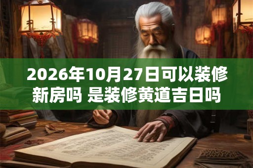2026年10月27日可以装修新房吗 是装修黄道吉日吗 2026年10月27日可以装修新房吗 是装修黄道吉日吗