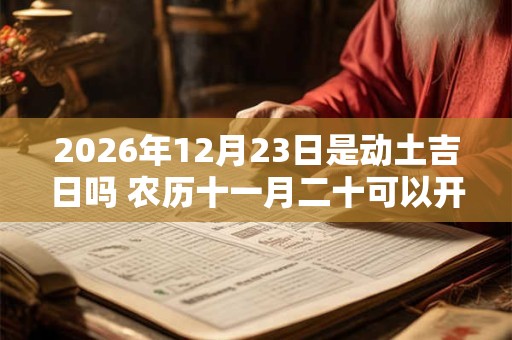 2026年12月23日是动土吉日吗 农历十一月二十可以开工动土吗