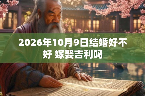 2026年10月9日结婚好不好 嫁娶吉利吗