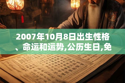 2007年10月8日出生性格、命运和运势,公历生日,免费算命 2007年10月8日出生性格、命运和运势,公历生日,免费算命