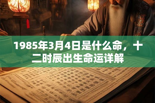 1985年3月4日是什么命,十二时辰出生命运详解 1985年3月4日是什么命,十二时辰出生命运详解