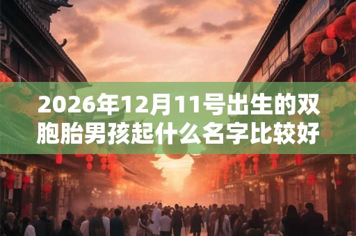 2026年12月11号出生的双胞胎男孩起什么名字比较好,五行属什么 2026年12月11号出生的双胞胎男孩起什么名字比较好,五行属什么