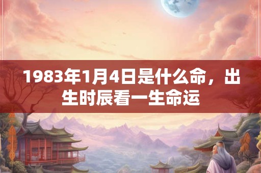 1983年1月4日是什么命，出生时辰看一生命运