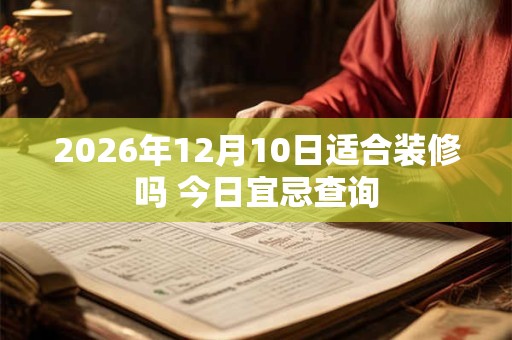 2026年12月10日适合装修吗 今日宜忌查询 2026年12月10日适合装修吗 今日宜忌查询