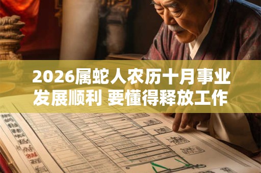 2026属蛇人农历十月事业发展顺利 要懂得释放工作压力 2026属蛇人农历十月事业发展顺利 要懂得释放工作压力