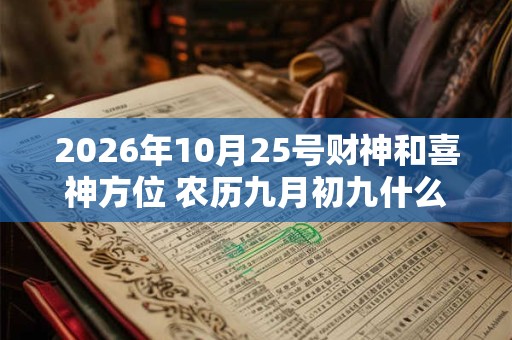 2026年10月25号财神和喜神方位 农历九月初九什么时辰吉 2026年10月25号财神和喜神方位 农历九月初九什么时辰吉