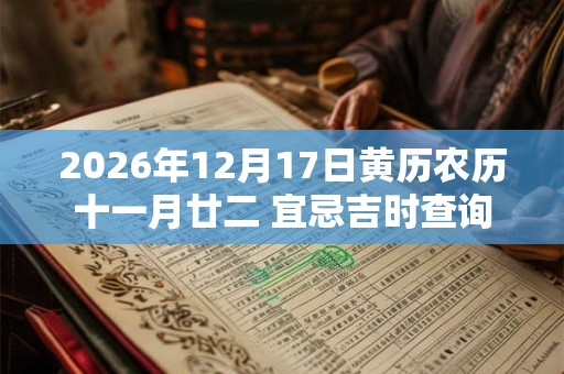 2026年12月17日黄历农历十一月廿二 宜忌吉时查询 2026年12月17日黄历农历十一月廿二 宜忌吉时查询