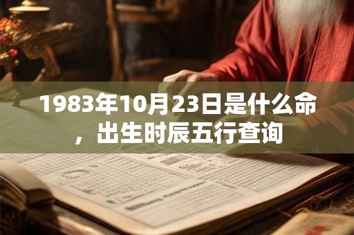 1983年10月23日是什么命，出生时辰五行查询