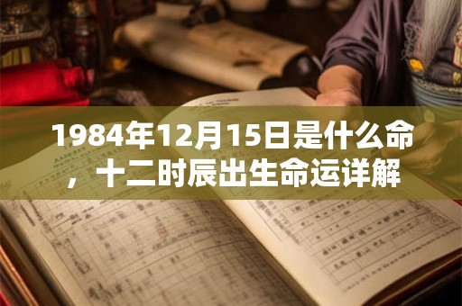 1984年12月15日是什么命，十二时辰出生命运详解