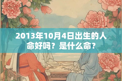2013年10月4日出生的人命好吗?是什么命? 2013年10月4日出生的人命好吗?是什么命?