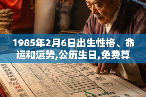 1985年2月6日出生性格、命运和运势,公历生日,免费算命