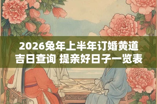 2026兔年上半年订婚黄道吉日查询 提亲好日子一览表 2026兔年上半年订婚黄道吉日查询 提亲好日子一览表
