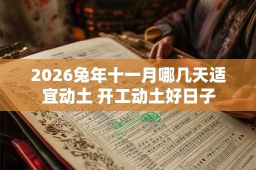 2026兔年十一月哪几天适宜动土 开工动土好日子