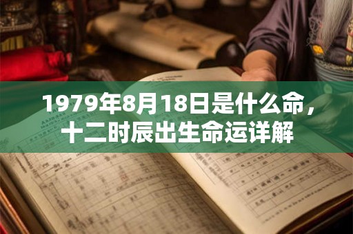 1979年8月18日是什么命，十二时辰出生命运详解