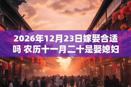 2026年12月23日嫁娶合适吗 农历十一月二十是娶媳妇吉日吗