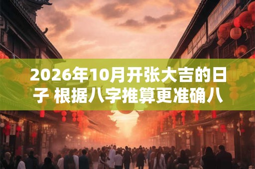 2026年10月开张大吉的日子 根据八字推算更准确八字