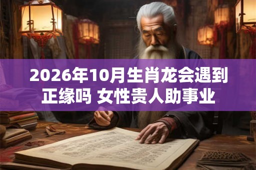 2026年10月生肖龙会遇到正缘吗 女性贵人助事业 2026年10月生肖龙会遇到正缘吗 女性贵人助事业
